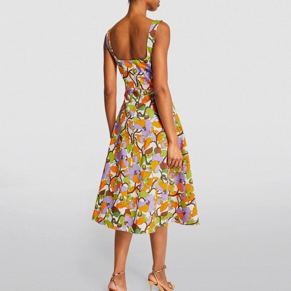 LA DOUBLEJ Sophia floral-print stretch-cotton twill midi dress - Picture 2 of 3